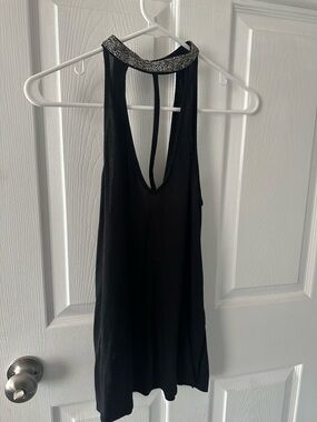 Express Black Top with Sparkly Neck Piece